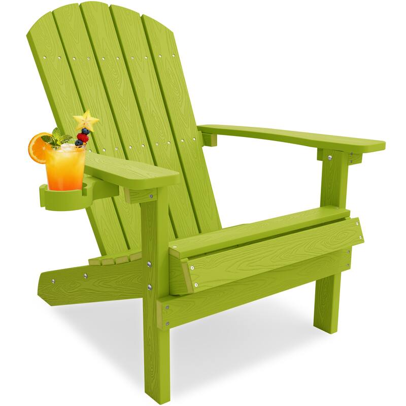 WINSOON All Weather HIPS Outdoor Plastic Adirondack Chairs - Kelly Green