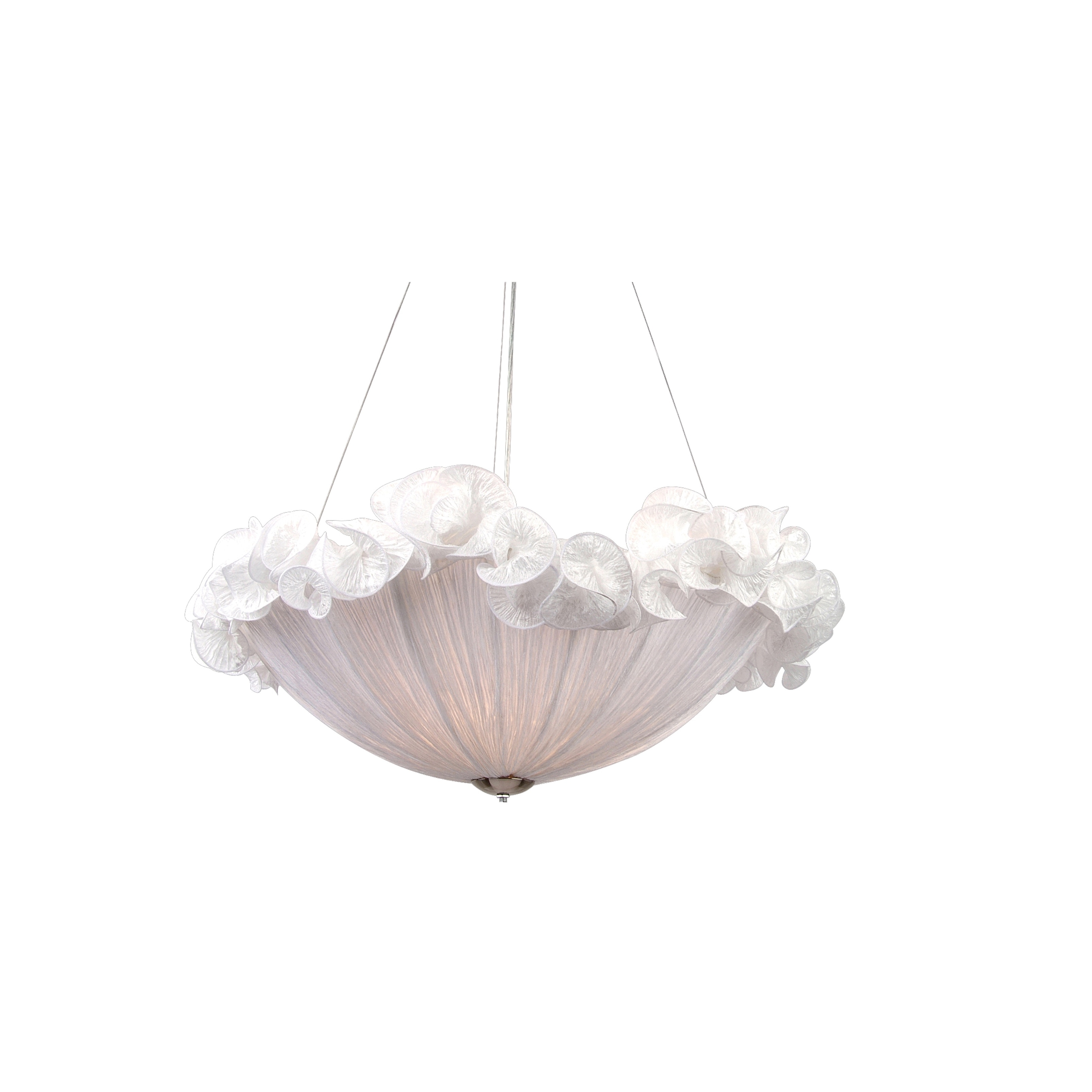 5-Light White Fabric Lighting Fixture