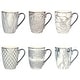 preview thumbnail 1 of 7, Certified International Matrix Silver Plated Tapered 16 oz. Mugs, Set of 6 Assorted Designs