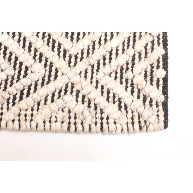 ECARPETGALLERY Braid weave Sienna Beige Wool Rug - 5'3 x 7'6