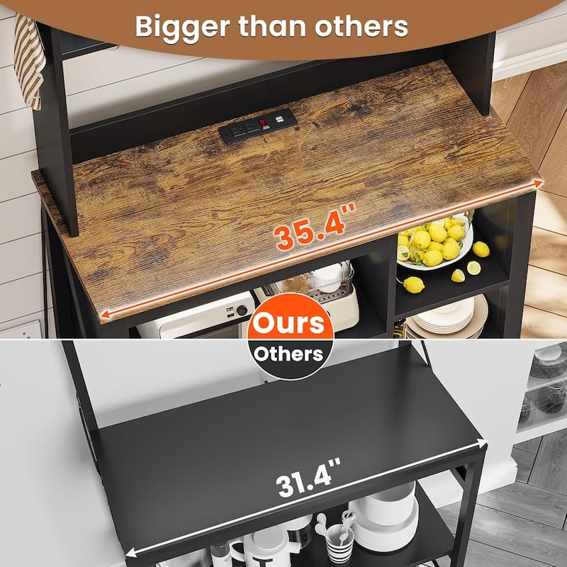 Baker's Rack Coffee Bar Cabinet Microwave Stand Kitchen Cabinet