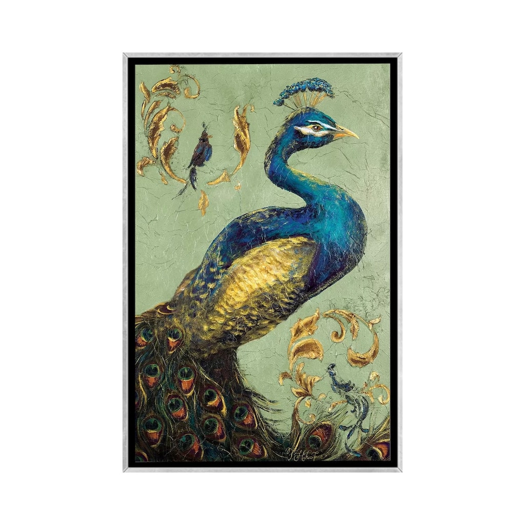 iCanvas "Peacock on Sage I" by Tiffany Hakimipour Framed