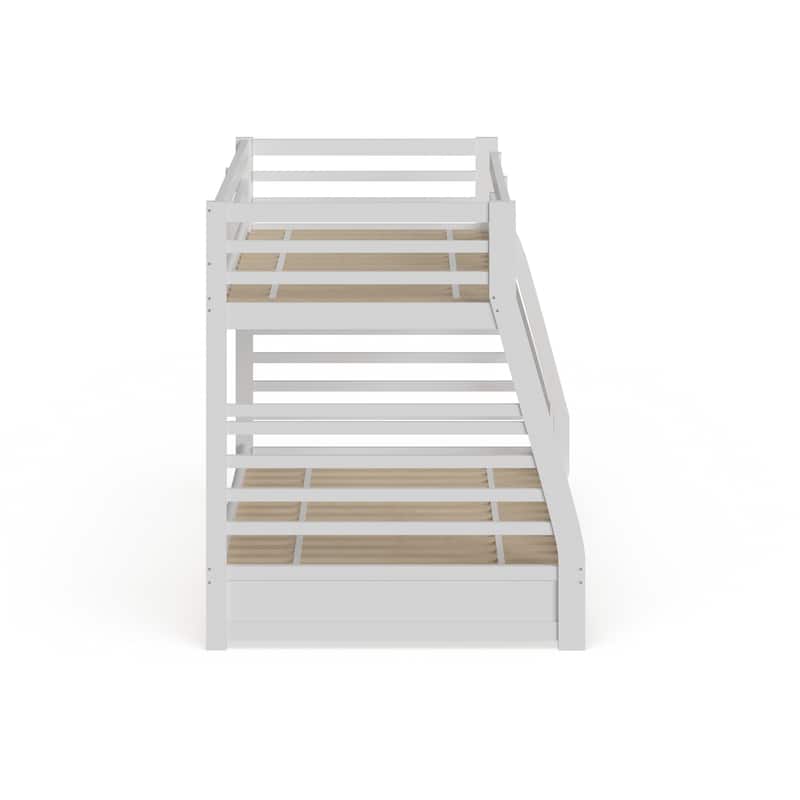Cude Modern Twin over Full Solid Wood Bunk Bed Set by Furniture of America