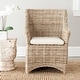 preview thumbnail 3 of 11, SAFAVIEH St. Thomas Wicker Washed Brown Wingback Arm Chair (Fully Assembled). - 26" W x 23" D x 34" H Natural
