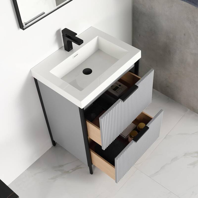 Blossom 24 Inch All Wood Freestanding Bathroom Vanity with Sink