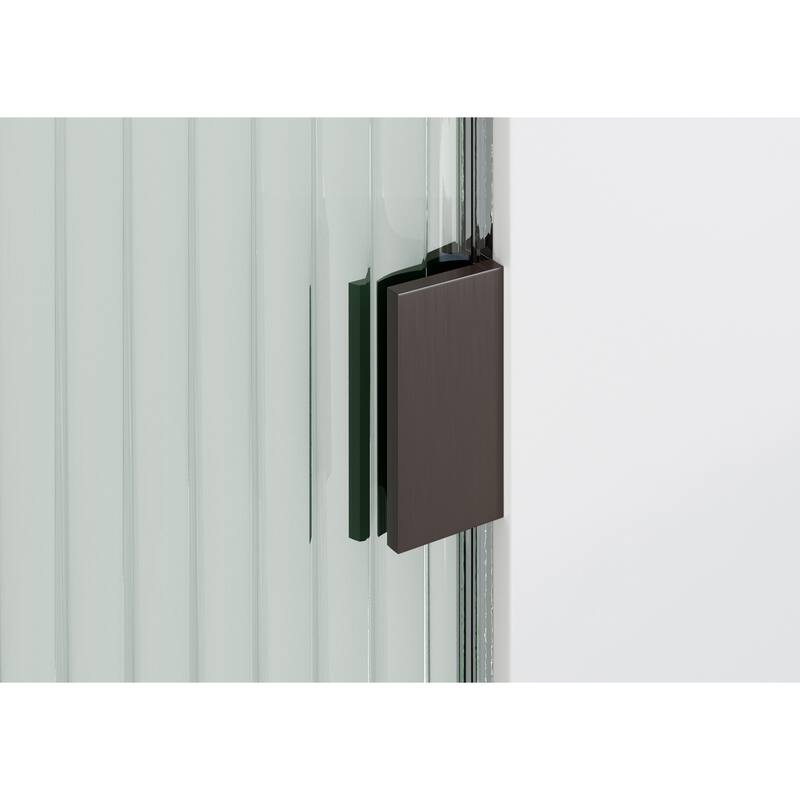 Glass Warehouse 36" x 78" Frameless Shower Door - Single Fixed Panel Fluted Frosted Radius