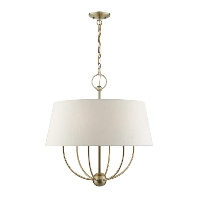 Livex Lighting 6-light Antique Brass Pendant Chandelier, 49446-01 - 24"W x 25.5"H