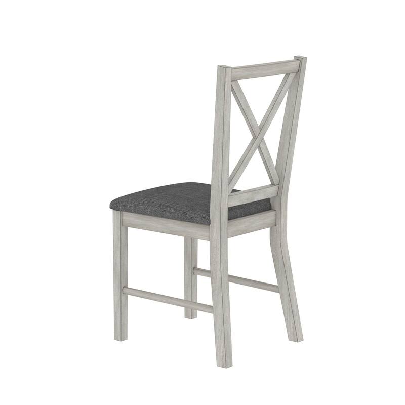 Modern Dining Linen Fabric Upholstered Solid Wood Dining Chairs
