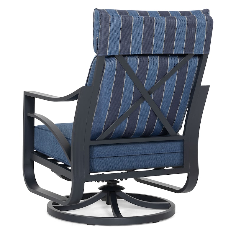 2-Piece Swivel Rocking Sofa Chairs with 5.2” Thick Cushions