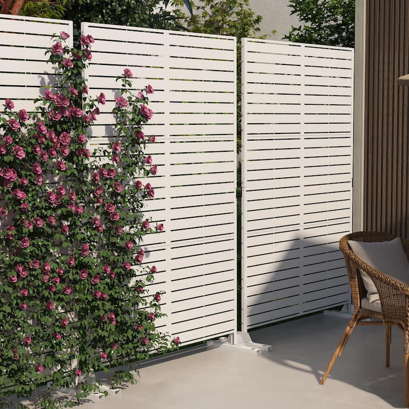 6.3 ft. H x 3.9 ft. W Sierra Freestanding Metal Privacy Screen