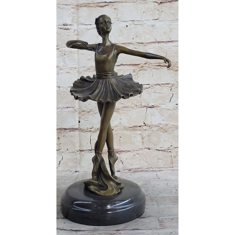 Young Girl Ballerina Ballet Dancer Child Bronze Metal Sculpture Statue Original Milo
