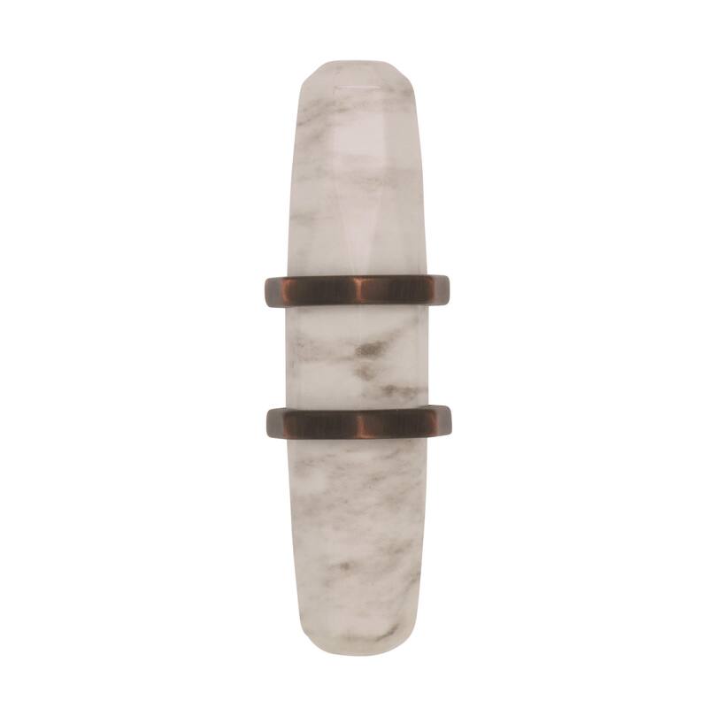 Carrione 2-1/2 in (64 mm) Length Marble White/Oil-Rubbed Bronze Cabinet Knob - 2.5