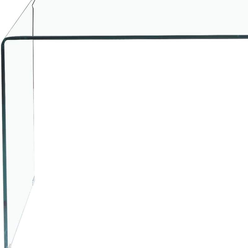 HomeRoots 43" Clear Glass Solid Console Table - 43.30 in. x 29.50 in. x 13.70 in.