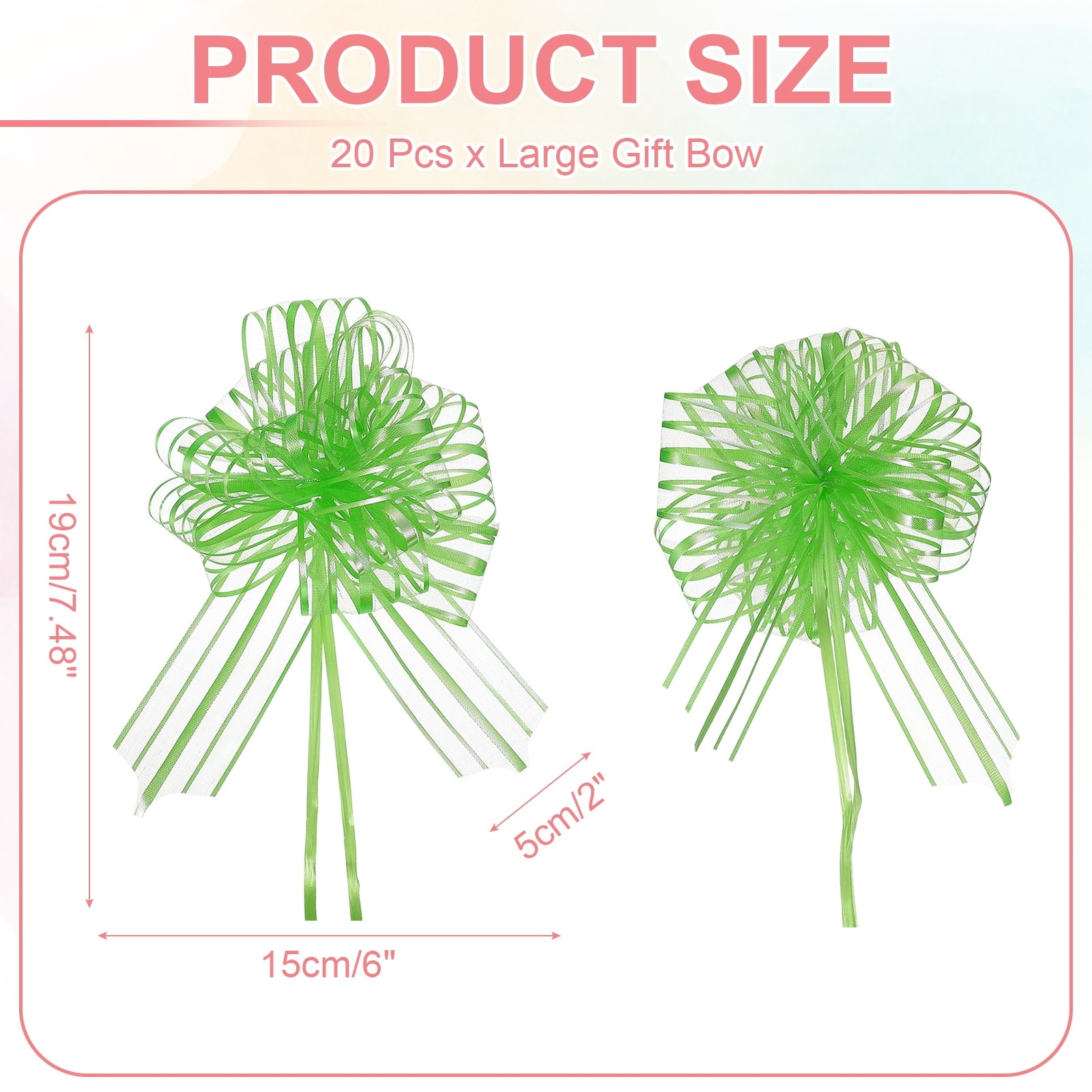 Large Gift Bow Pull Bows for Gift Wrapping - 7.5x6 Inch