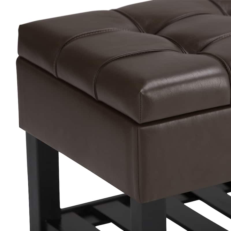 WYNDENHALL Wyatt 44 inch Wide Transitional Rectangle Ottoman Bench - 43"x 17"x 18.5"