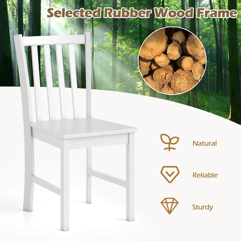 Costway Rustic Dining Chairs Set of 4 with Slat Tilt Backrest, Wide - See Details