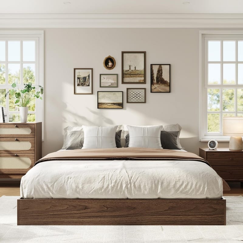 Modern Solid Wood Platform Bed Frame