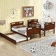 preview thumbnail 11 of 25, Twin Over Twin Pine Bunk Bed with Twin Size Trundle, Equipped with Stairs and Safety Barriers