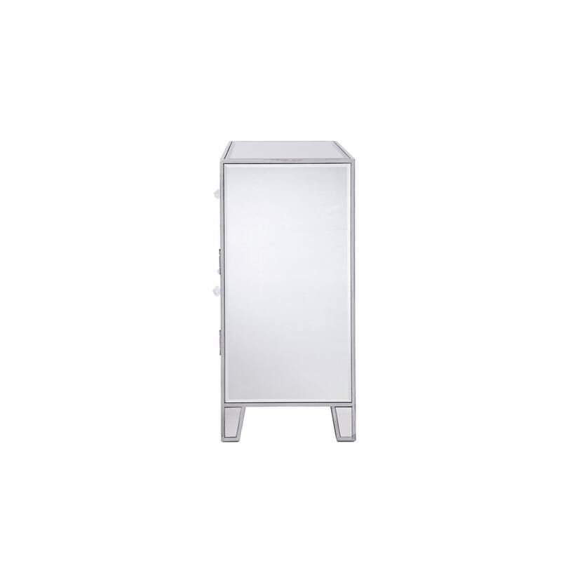 Elegant Lighting Contempo Silver 1 Drawer 2 Doors Cabinet