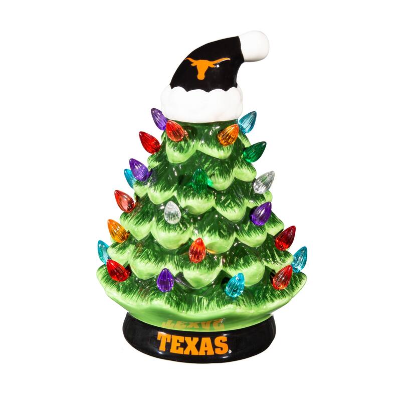 8" LED Ceramic Tabletop Christmas Tree, University of Texas