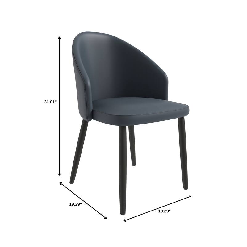 Upholstered Dining Chair in Leather/Fabric/Boucle with Wood Legs Set of 4 Paradiso Collection