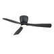 preview thumbnail 1 of 5, Fanimation Klinch 52 inch Indoor/Outdoor Flush Mount Ceiling Fan with LED Light Kit with Remote - Black