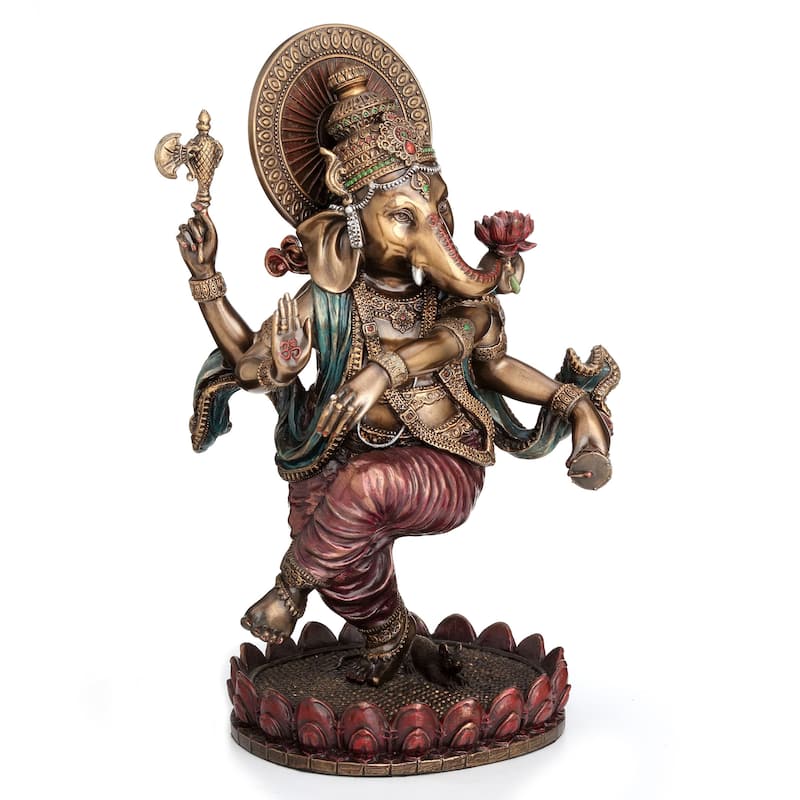 8.27" H 8" DANCING GANESHA (BRONZE) Cold Cast Bronze - 3.74"x5.51"x8.27"