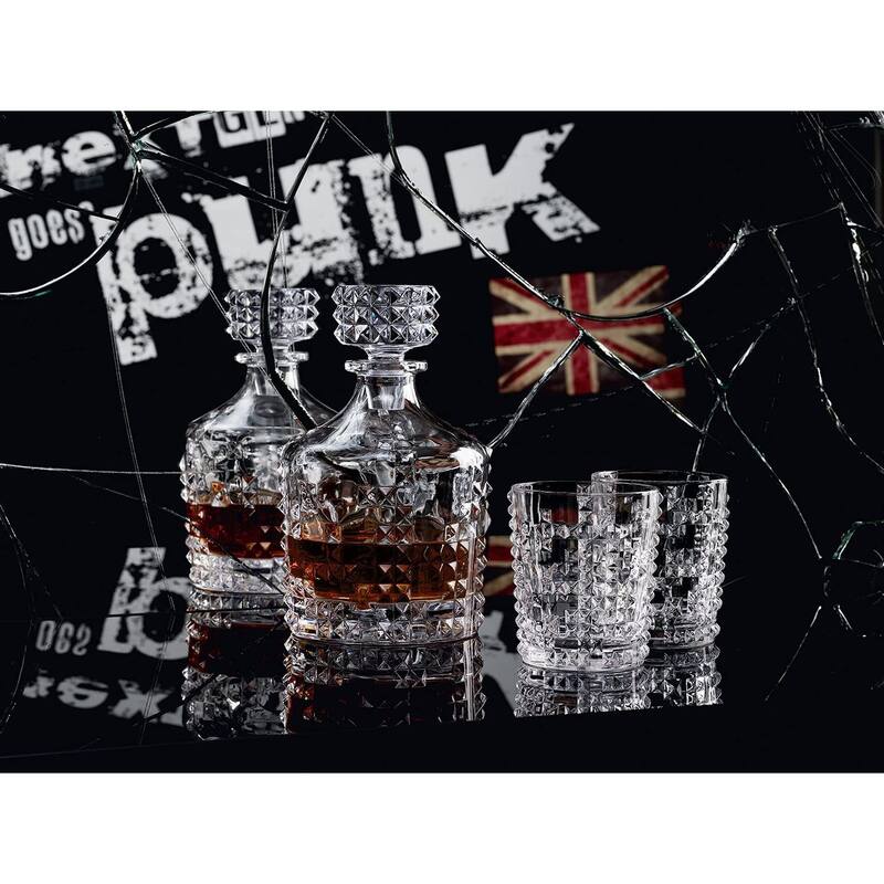 Nachtmann Punk Crystal Glass Decanter and 2 Whiskey Tumblers