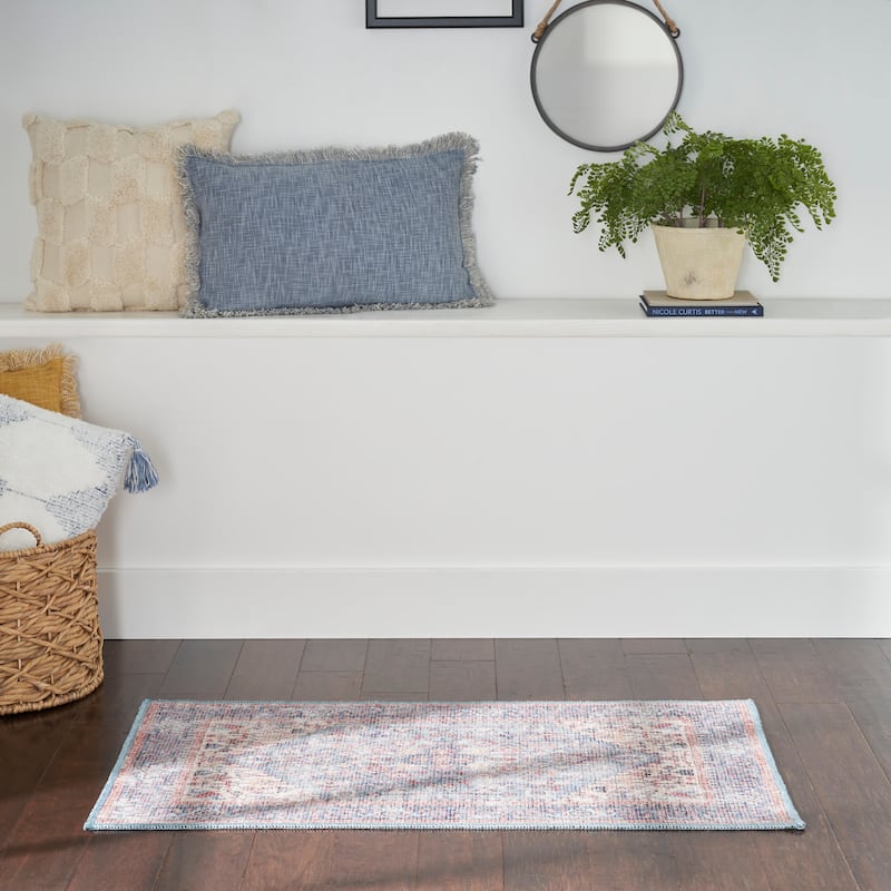 New Concept Washables Vintage Medallion Machine Washable Area Rug