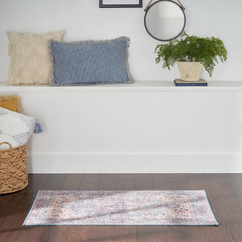 57 Grand by Nicole Curtis Vintage Medallion Machine Washable Area Rug - 2' x 3'9" - Blue/Multi
