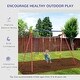 preview thumbnail 6 of 6, Outsunny Metal Swing Set with Glider, Two Swing Seats and Adjustable Height, Outdoor Heavy Duty A-Frame - Multicolor