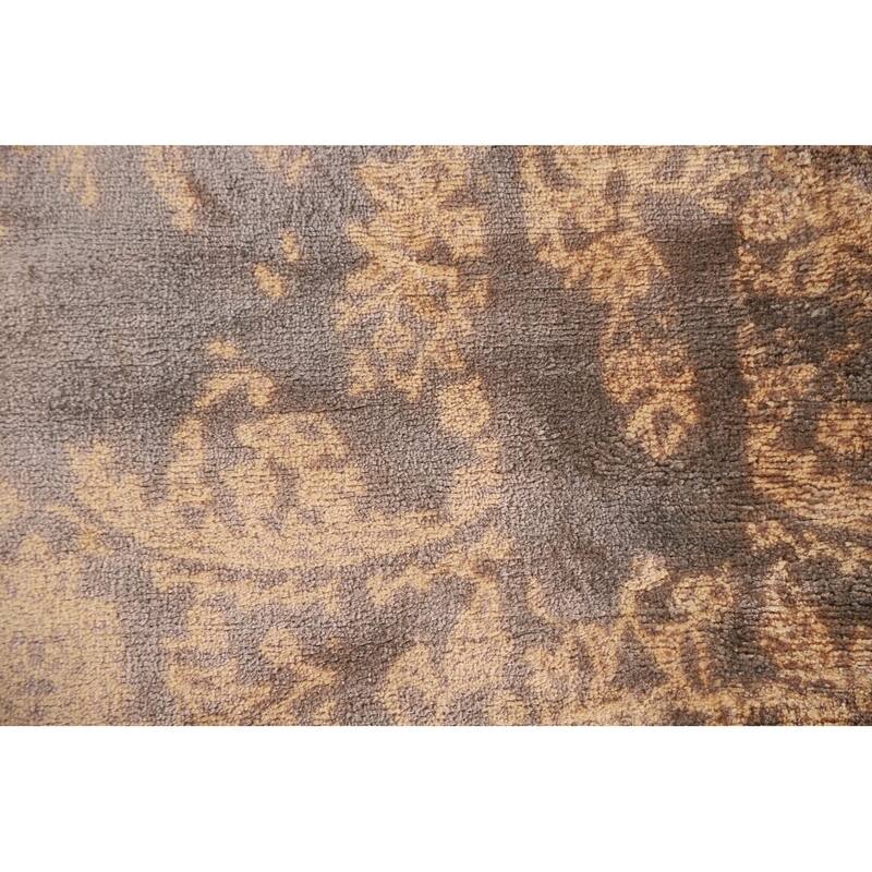 Abstract Oriental Area Rug Hand-Knotted Wool Carpet - 5'2"x 7'9"
