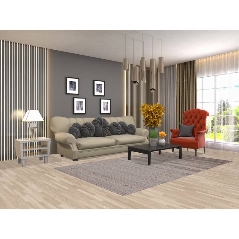 Striped Gabbeh Indian Area Rug Hand-Knotted Wool Carpet - 4'11" X 8'1"