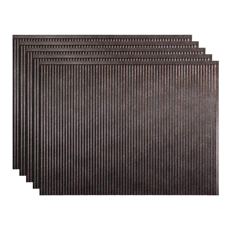 FASÄDE Rib Decorative Vinyl Backsplash Panel - 5 Pack - Smoked Pewter