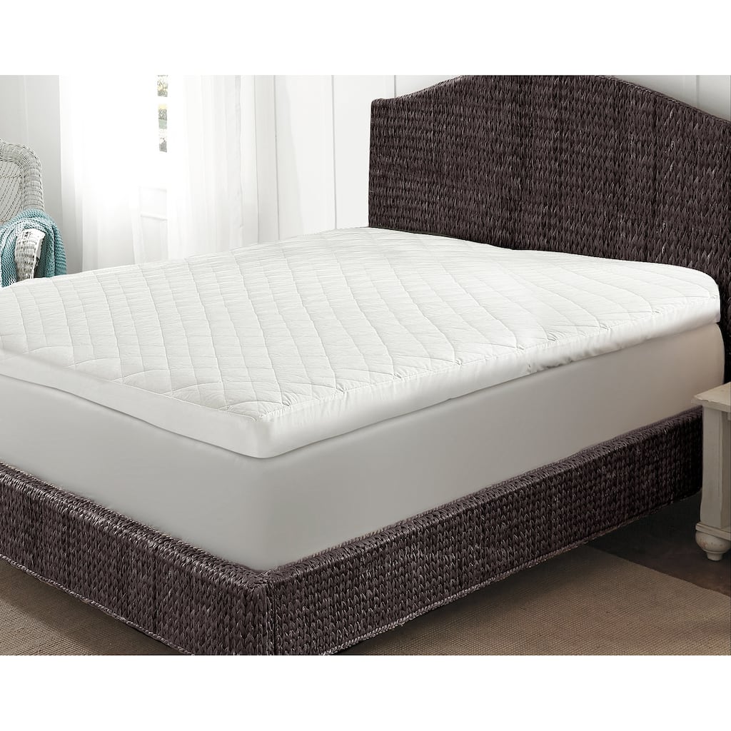 Overfilled Quilted Baffle Box 3-inch Gusset Featherbed - White