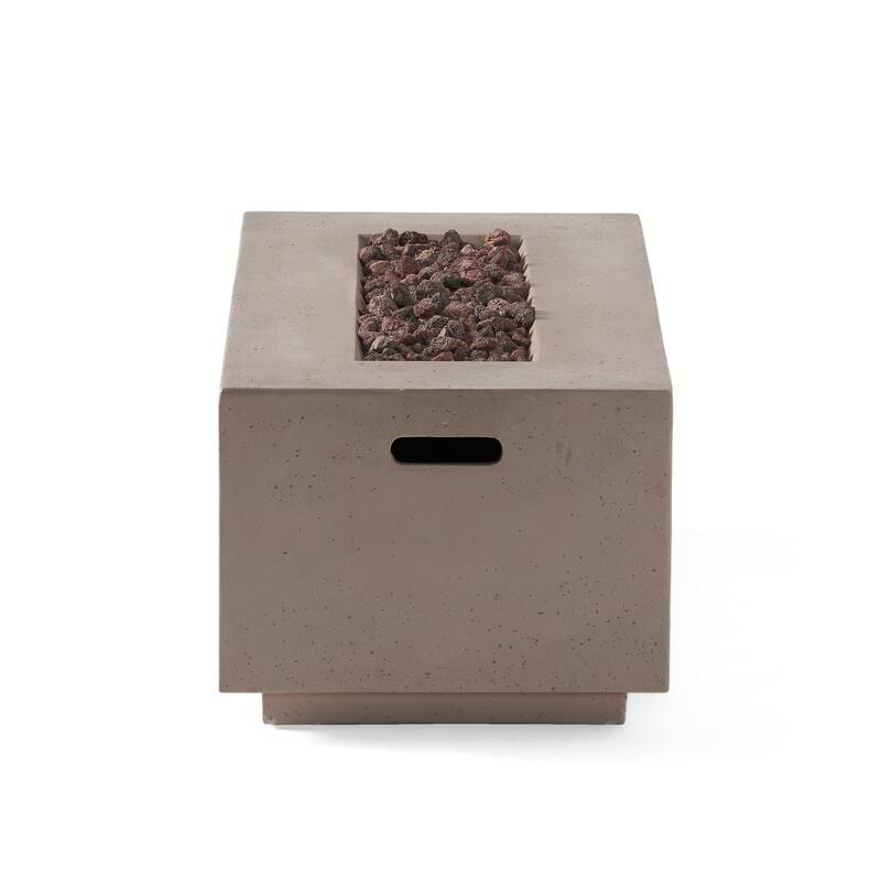 19 in. W x 40.25 in. L x 15 in. H Concrete Rectangle Propane Gas Burning Outdoor Fire Pit
