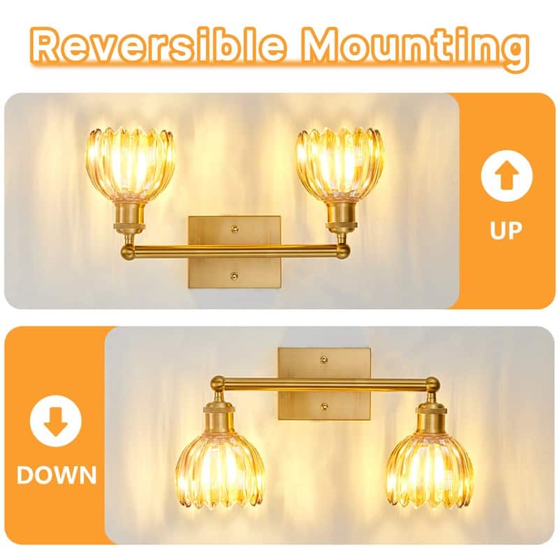 Modern Vintage Bathroom Vanity Light - Patterned Glass Shade E26 Bulb Base