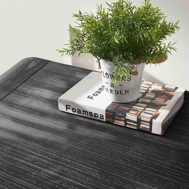 Roomfitters 59" Farmhouse Curved Sideboard, Vintage 4-Door Buffet with Vertical Carving & Large Wood Handles