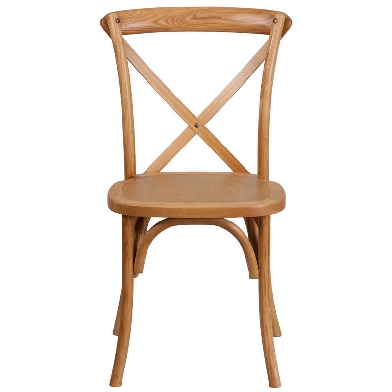 2 Pack Stackable Wood Cross Back Chair