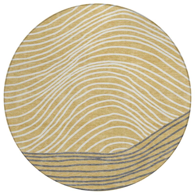 Machine Washable Indoor/ Outdoor Modern Arches Chantille Rug
