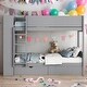 preview thumbnail 1 of 24, Twin Over Twin Bunk Bed with Drawers and Cabinet Gray