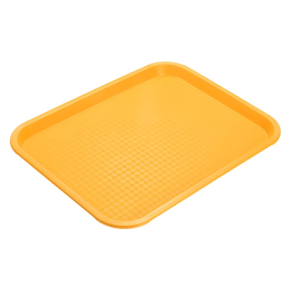 10" x 14" Plastic Fast Food Trays Bulk Rectangular Serving Trays, Yellow