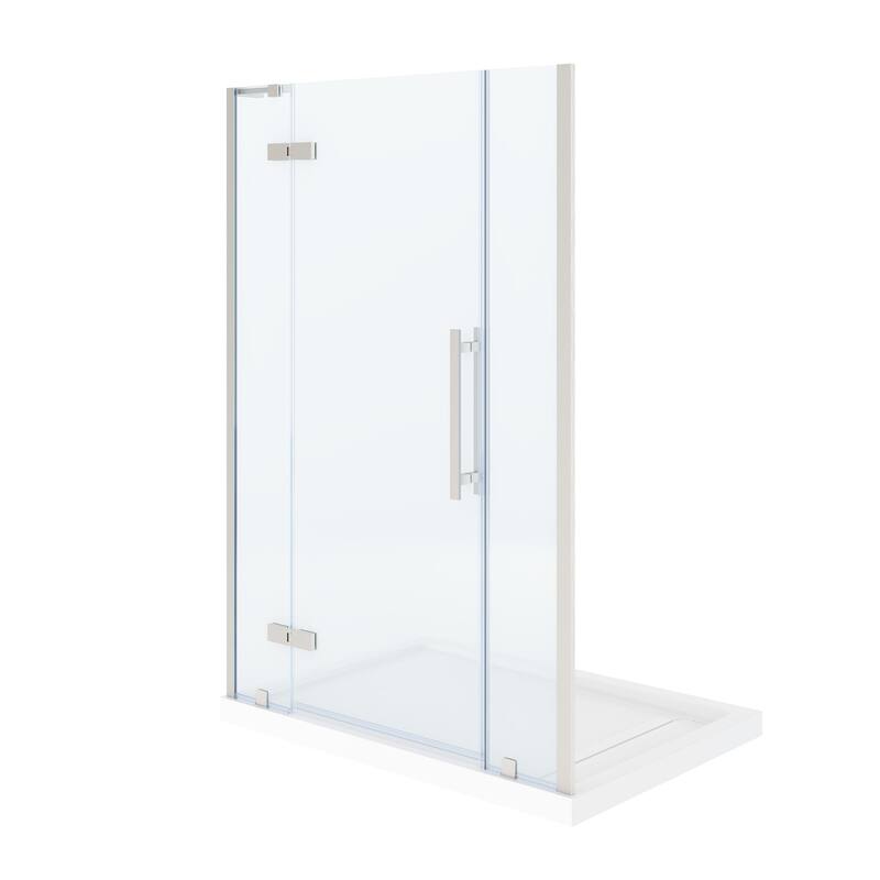 OVE Tampa Alcove Frameless Pivot Hinge Shower Door Kit with Base Pan, 2025