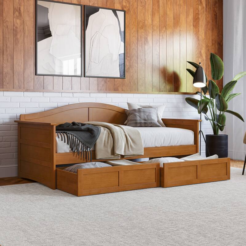 AFI Acadia Twin Size Daybed with Storage Drawers - Light Toffee