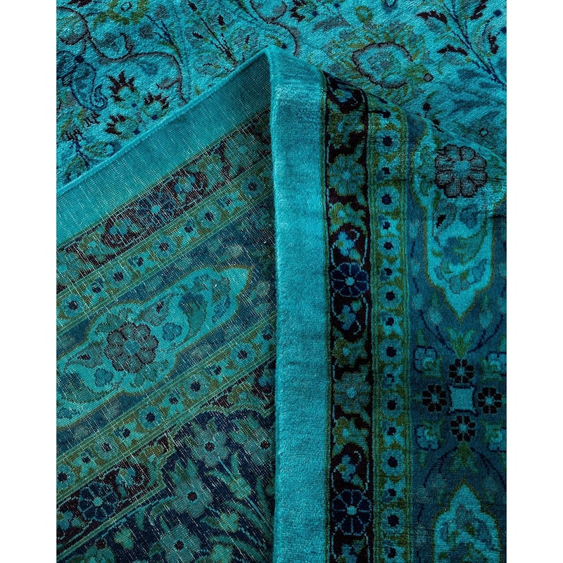 Overdyed, One-of-a-Kind Handmade Area Rug - Blue - 12' 3" x 17' 6"