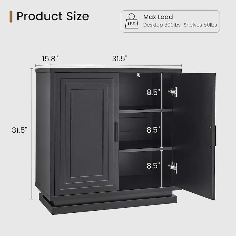 Buffet Sideboard Cabinet with Storage Doors Adjustable Shelves