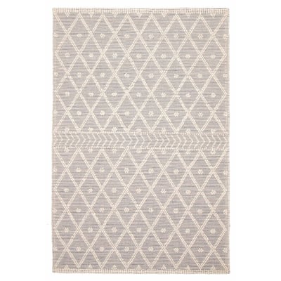 ECARPETGALLERY Braid weave Sienna Grey Wool Rug - 5'3 x 7'11