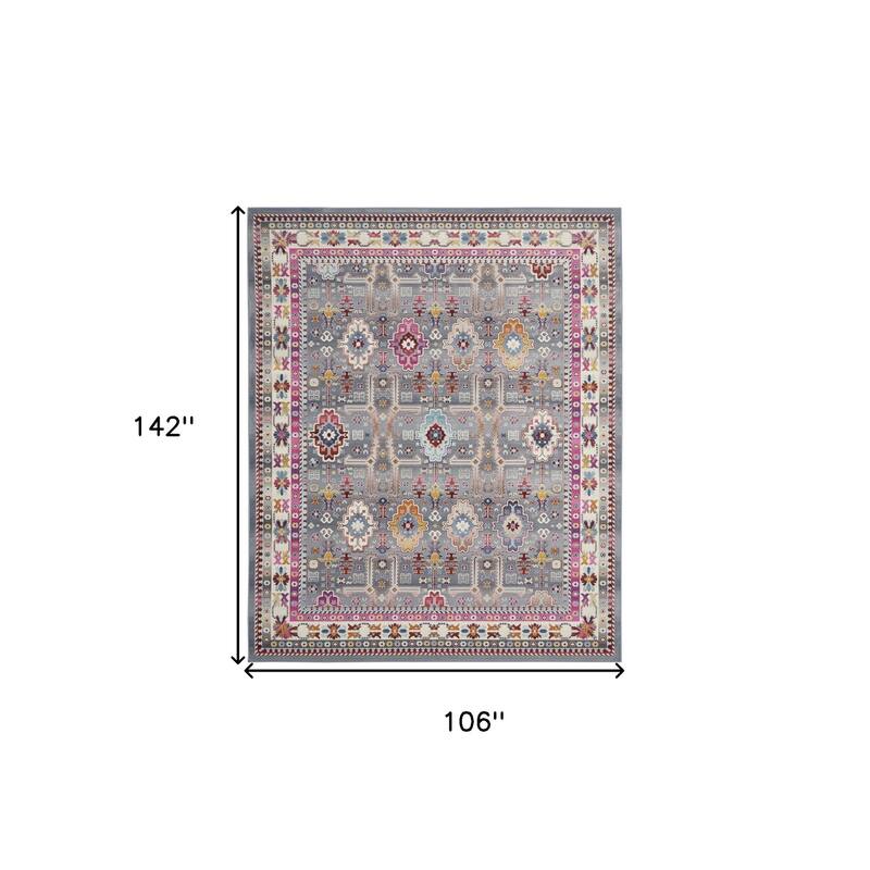 HomeRootsFloral Bohemian Rectangle Area Rug - 142' X '106' X '0.5