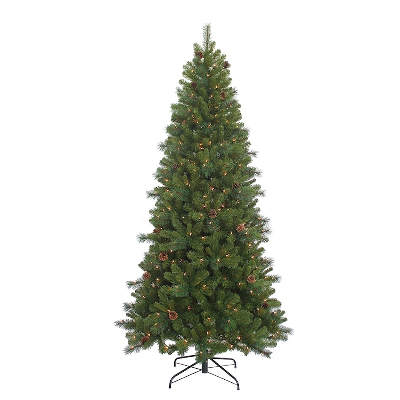 Kurt Adler 7.5-Foot Slim Pre-Lit Clear Burlington Tree - 7.5'