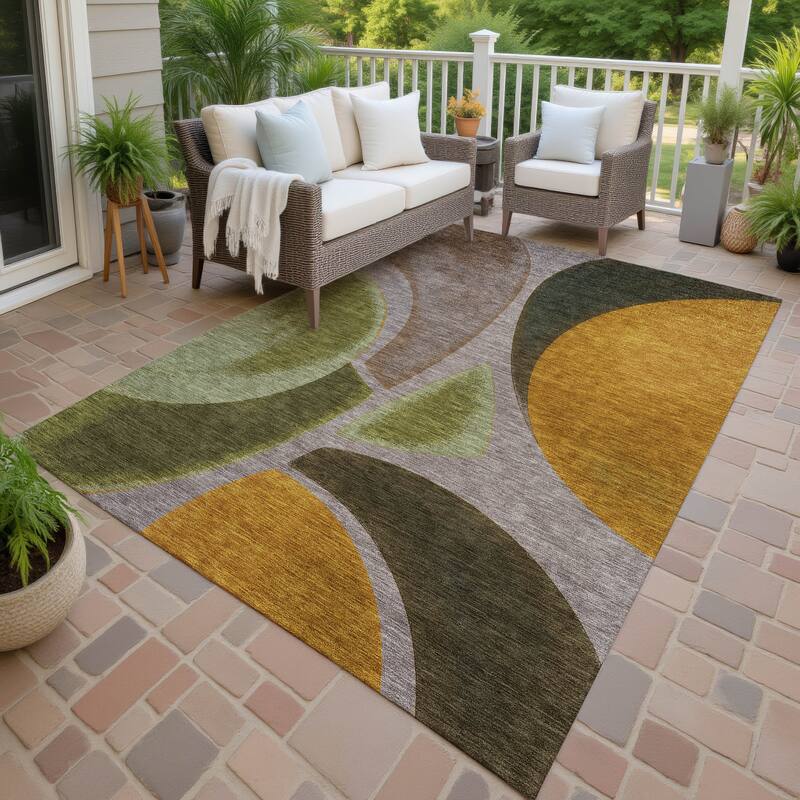 Machine Washable Indoor/ Outdoor Modern Hays Chantille Rug - Taupe - 8' x 10'
